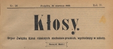 Kłosy : organ Związku K&oacute;łek Rolniczych Zachodnio-Pruskich, 1909.06.26 nr 26
