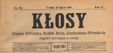 Kłosy : organ Związku K&oacute;łek Rolniczych Zachodnio-Pruskich, 1909.07.24 nr 30