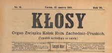 Kłosy : organ Związku Kółek Rolniczych Zachodnio-Pruskich, 1910.03.12 nr 11