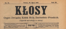 Kłosy : organ Związku K&oacute;łek Rolniczych Zachodnio-Pruskich, 1910.07.30 nr 31