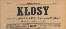 Kłosy : organ Związku K&oacute;łek Rolniczych Zachodnio-Pruskich, 1910.08.06 nr 32