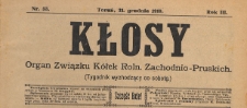 Kłosy : organ Związku Kółek Rolniczych Zachodnio-Pruskich, 1910.12.31 nr 53