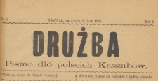 Drużba : pismo dl&ouml; polscich Kaszub&oacute;w : dodatk za darmo do Gazete Gdańscij, 1905.07.08 nr 5