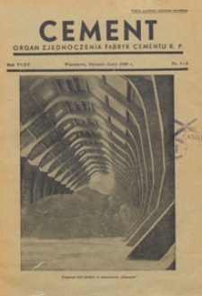 Cement : organ Związku Polskich Fabryk Portland-Cementu, 1950.01-02 nr 1-2