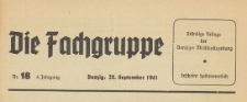 Die Fachgruppe : Organ Sämtlicher Fachgruppen der Industrie und Handelskammer zu Danzig, 1941.09.20 nr 18
