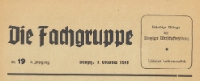Die Fachgruppe : Organ Sämtlicher Fachgruppen der Industrie und Handelskammer zu Danzig, 1941.10.01 nr 19