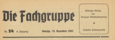 Die Fachgruppe : Organ S&auml;mtlicher Fachgruppen der Industrie und Handelskammer zu Danzig, 1941.12.15 nr 24