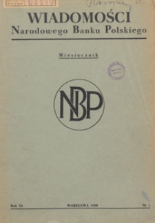 Wiadomości Narodowego Banku Polskiego, 1950.01 nr 1