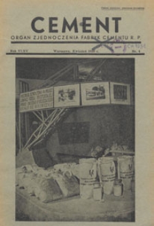 Cement : organ Związku Polskich Fabryk Portland-Cementu, 1950.04 nr 4