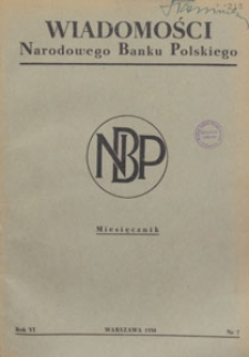 Wiadomości Narodowego Banku Polskiego, 1950.07 nr 7