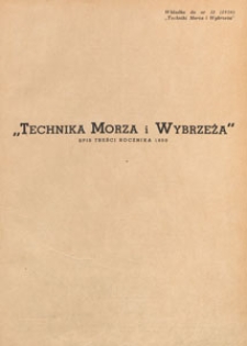Technika Morza i Wybrzeża : organ Naczelnej Organizacji Technicznej : miesięcznik poświęcony zagadnieniom budownictwa morskiego, okrętowego i żeglugi, 1950, spis treści