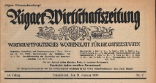 Rigaer Wirtschaftszeitung : wirtschaftspolitisches Wochenblatt für die Ostseestaaten, 1939.01.21 nr 2