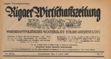 Rigaer Wirtschaftszeitung : wirtschaftspolitisches Wochenblatt für die Ostseestaaten, 1939.04.01 nr 7