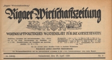 Rigaer Wirtschaftszeitung : wirtschaftspolitisches Wochenblatt für die Ostseestaaten, 1939.04.29 nr 9