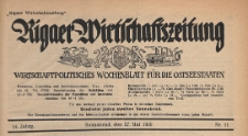 Rigaer Wirtschaftszeitung : wirtschaftspolitisches Wochenblatt für die Ostseestaaten, 1939.05.27 nr 11