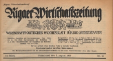 Rigaer Wirtschaftszeitung : wirtschaftspolitisches Wochenblatt für die Ostseestaaten, 1939.08.05 nr 16
