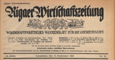 Rigaer Wirtschaftszeitung : wirtschaftspolitisches Wochenblatt f&uuml;r die Ostseestaaten, 1939.09.16 nr 19
