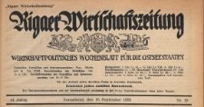 Rigaer Wirtschaftszeitung : wirtschaftspolitisches Wochenblatt für die Ostseestaaten, 1939.09.16 nr 19