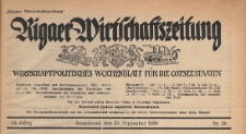 Rigaer Wirtschaftszeitung : wirtschaftspolitisches Wochenblatt für die Ostseestaaten, 1939.09.30 nr 20