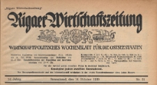 Rigaer Wirtschaftszeitung : wirtschaftspolitisches Wochenblatt für die Ostseestaaten, 1939.10.14 nr 21