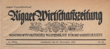 Rigaer Wirtschaftszeitung : wirtschaftspolitisches Wochenblatt für die Ostseestaaten, 1939.11.25 nr 24