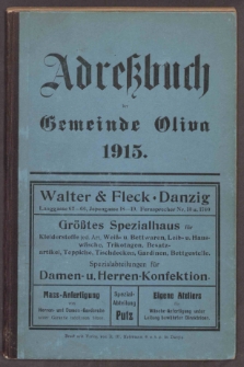 Adressbuch der Gemeinde Oliva : auf Grund amtlicher Quellen und privater Mitteilungen.