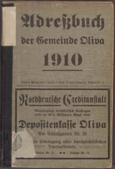 Adressbuch der Gemeinde Oliva : auf Grund amtlicher Quellen und privater Mitteilungen.