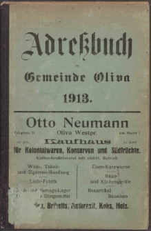 Adressbuch der Gemeinde Oliva : auf Grund amtlicher Quellen und privater Mitteilungen.