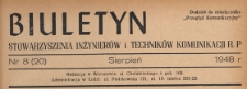 Biuletyn Stowarzyszenia Inżynier&oacute;w i Technik&oacute;w Komunikacji RP : dodatek do miesięcznika "Przegląd Komunikacyjny", 1948.08 nr 8