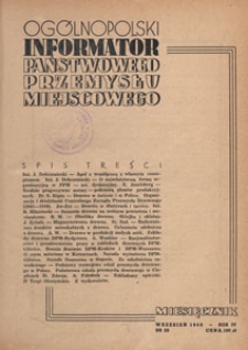 Ogólnopolski Informator Przemysłu Miejscowego, 1949.09 nr 29