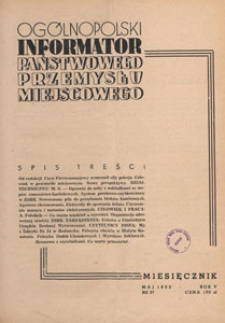 Ogólnopolski Informator Przemysłu Miejscowego, 1950.05 nr 37