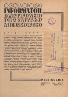 Ogólnopolski Informator Przemysłu Miejscowego, 1950.06 nr 38