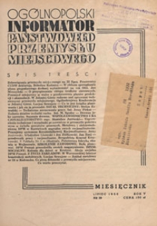 Ogólnopolski Informator Przemysłu Miejscowego, 1950.07 nr 39