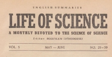 Life of science : a monthly devoted to the science of science, 1948.05-06 nr 29-30