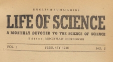Life of science : a monthly devoted to the science of science, 1946.02 nr 2