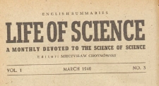 Life of science : a monthly devoted to the science of science, 1946.03 nr 3