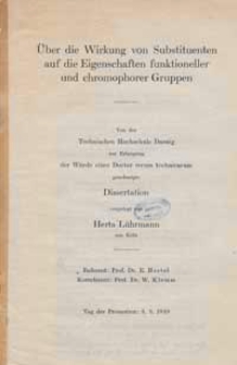 Über die Wirkung von Substituenten auf die Eigenschaften-funktioneller und chromophorer Gruppen