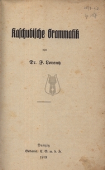 Kaschubische Grammatik