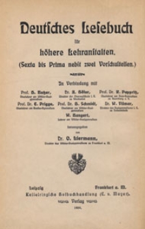 Deutsches Lesebuch für höhere Lehranstalten : Obere Stufe: Obersekunda bis Prima. 1, Altdeutsches Lesebuch mit Anmerkungen