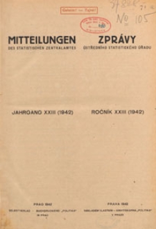 Zprávy Státního Úřadu Statistického = Mitteilungen des Statistischen Staatsamtes = Rapports de l'Office de Statistique, 1942 nr 1-2