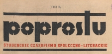 Po prostu : studenckie czasopismo społeczno-literackie, 1950.12.22 nr 38