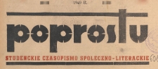 Po prostu : studenckie czasopismo społeczno-literackie, 1949.05.01 nr 13