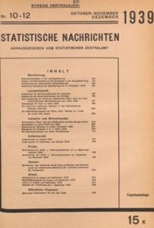 Statistische Nachrichten : Streng vertraulich !, 1939 nr 10-12