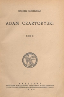 Adam Czartoryski. T. 2