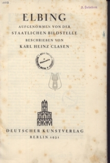 Elbing aufgenommen von der staatlichen bildsteelle