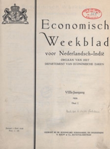 Economisch Weekblad voor Nederlandsch-Indi&euml; : orgaan van het Departement van Landbouw, Nijverheid en Handel, 1939.01.27 nr 4