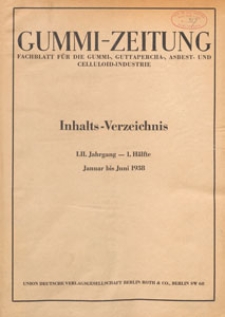 Gumni-Zeitung : Zeitschrift für den chirurgischen und technischen Handel, für die Gumni-, Asbest, und Kunststoff- Industrie, ihre Hilfs- und Nebenzweige, 1938.01.07 nr 1