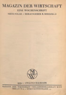 Magazin der Wirtschaft : eine Wochenschrift, 1930.10.31 nr 44