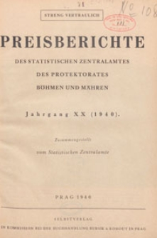 Preisberichte des Statistischen Zentralamtes des Protektorates Böhmen und Mähren, 1940 Nr 1