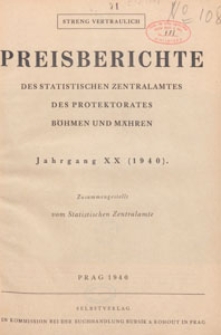 Preisberichte des Statistischen Zentralamtes des Protektorates Böhmen und Mähren, 1940 Nr 28-29